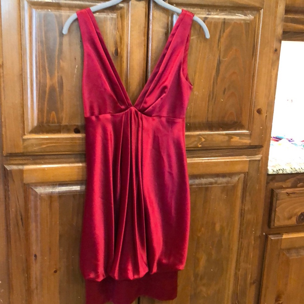 A. B. S. Red silk dress